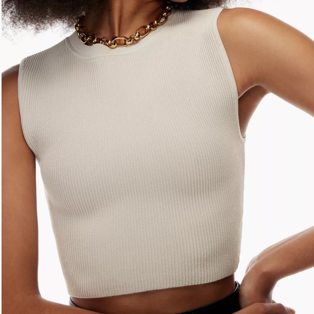 Aritzia Babaton Sculpt Knit Muscle Cropped Tank